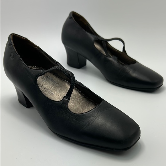 Aravon pumps Classic Mary Jane Style‎  Leather 10B Black Block Heel Buckle - Picture 1 of 16